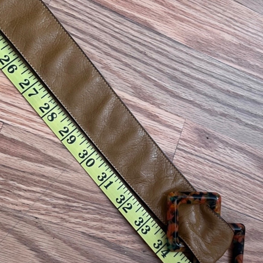 Coach Leather Tan Double Diamond Bakelite Small belt slouchy Boho vintage 70’s - Picture 8 of 11